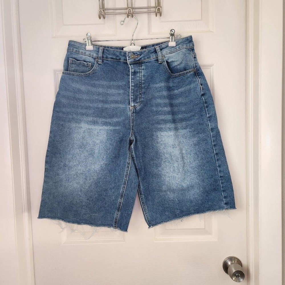 Project Rebel‎ Denim Women's High Rise Bermuda Shorts Raw Hem Size 11 271